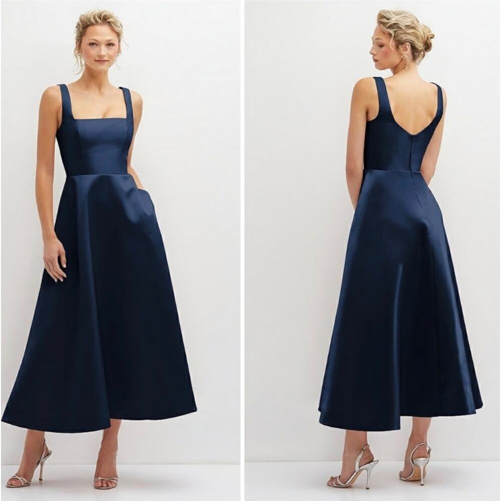 Dessy Collection Navy Midi Dress